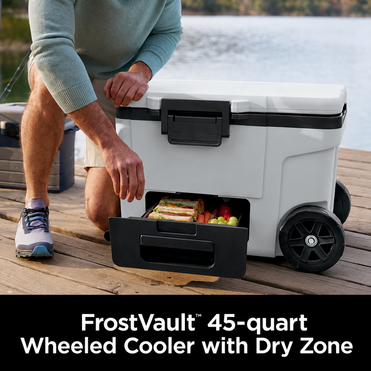 NJ FrostVault™ 45qt Wheeled Cooler with Dry Zone