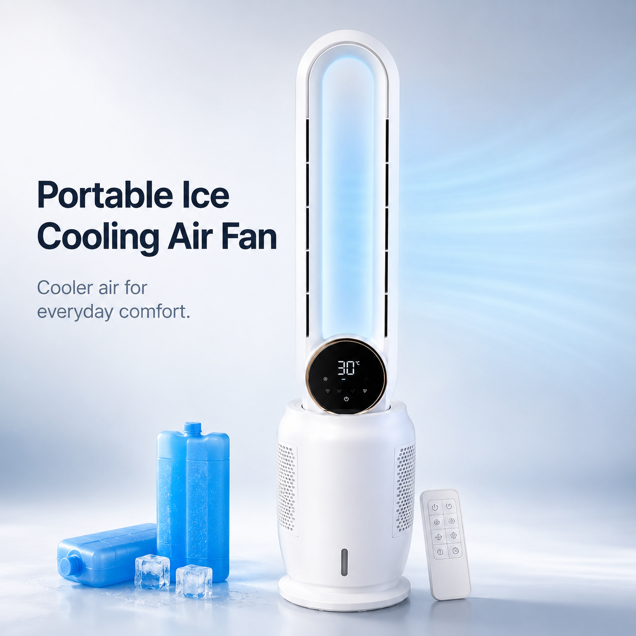 Portable Evaporative Air Cooler Fan with Ice Cooling