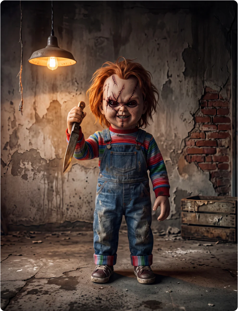 Motorized Animatronic Halloween Doll - TerrorTot Chucky withKnife