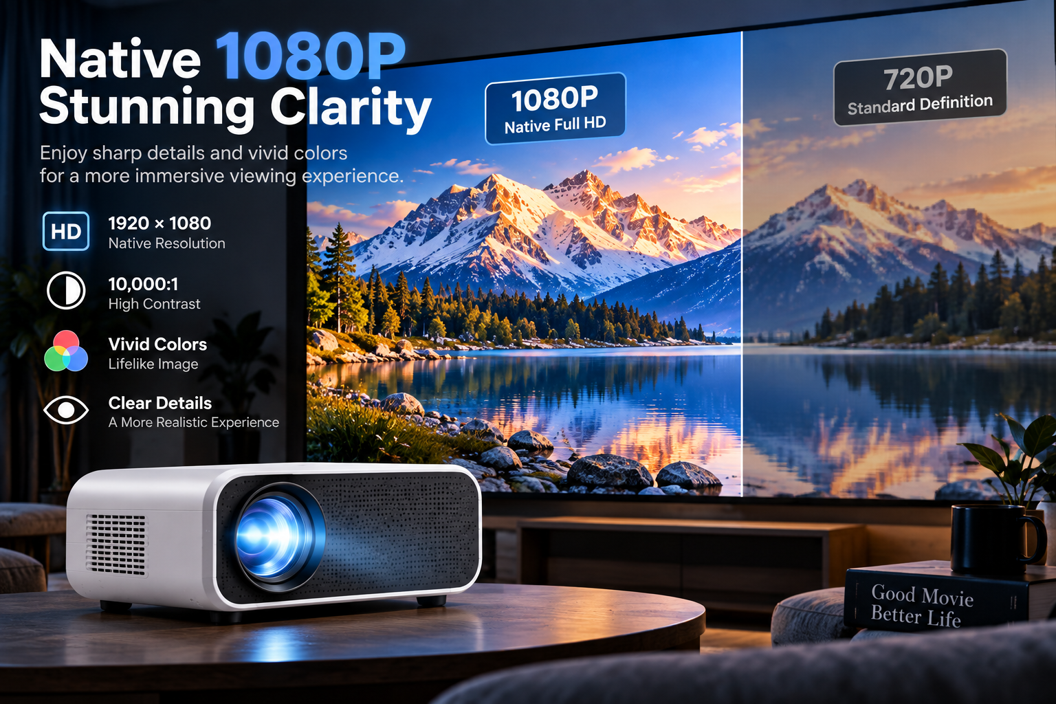Portable projector indoor outdoor
