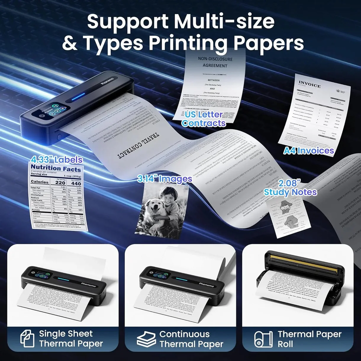 Phomemo Thermal Portable Printer M832D Upgraded Direct Touchscreen