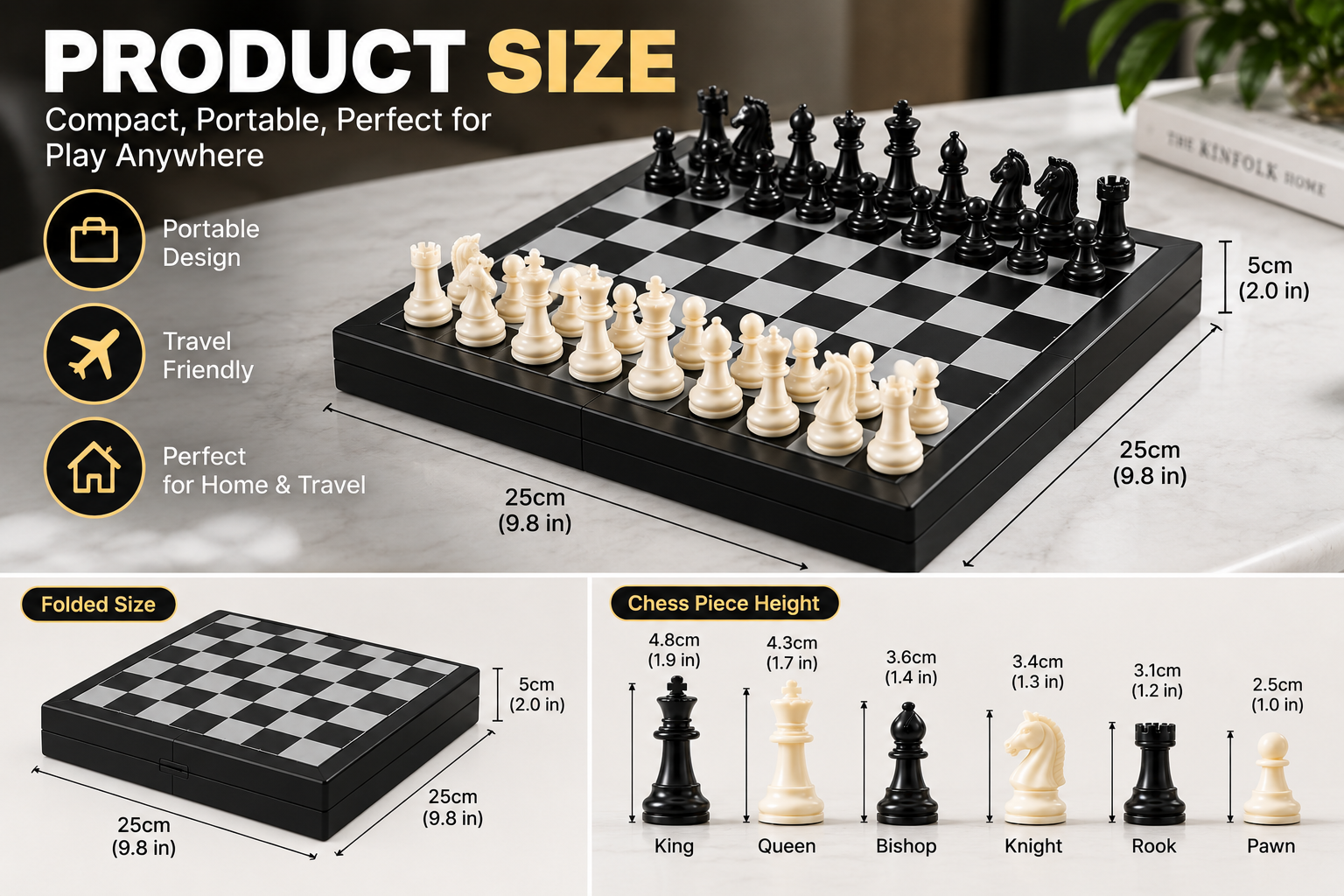 Foldable chess storage