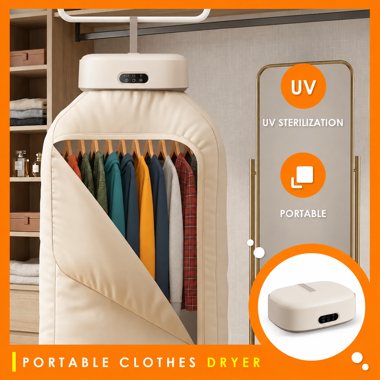 Electric Portable Clothes Dryer, MOJOCO MJC-T03