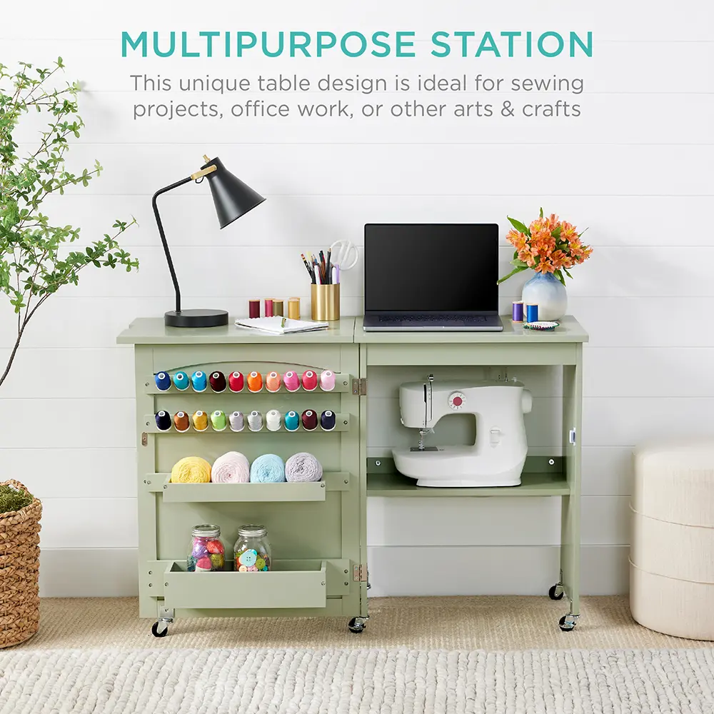 Best Choice Products Sewing Machine Table & Desk with Craft Storage