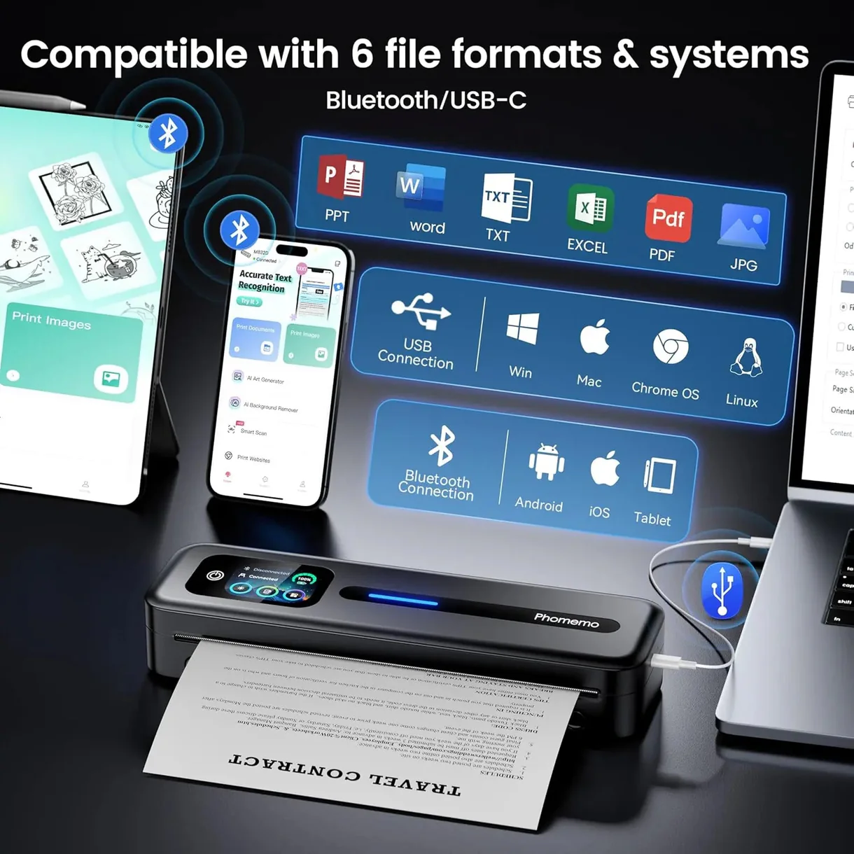 Phomemo Thermal Portable Printer M832D Upgraded Direct Touchscreen