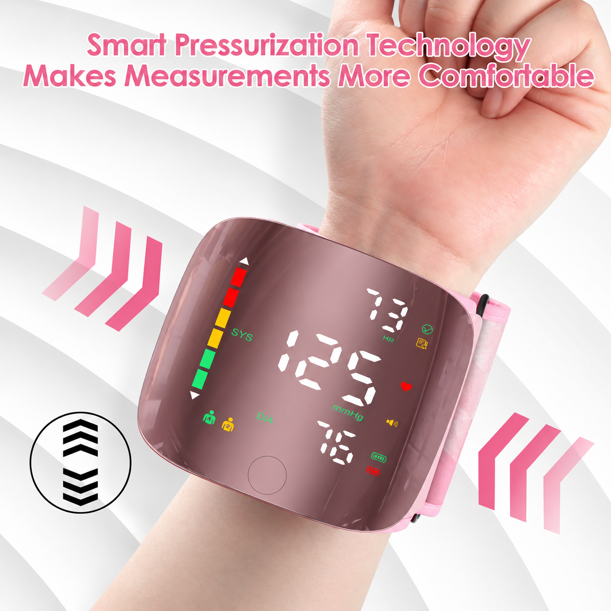 Wrist BP Monitor, Type-C LED Display