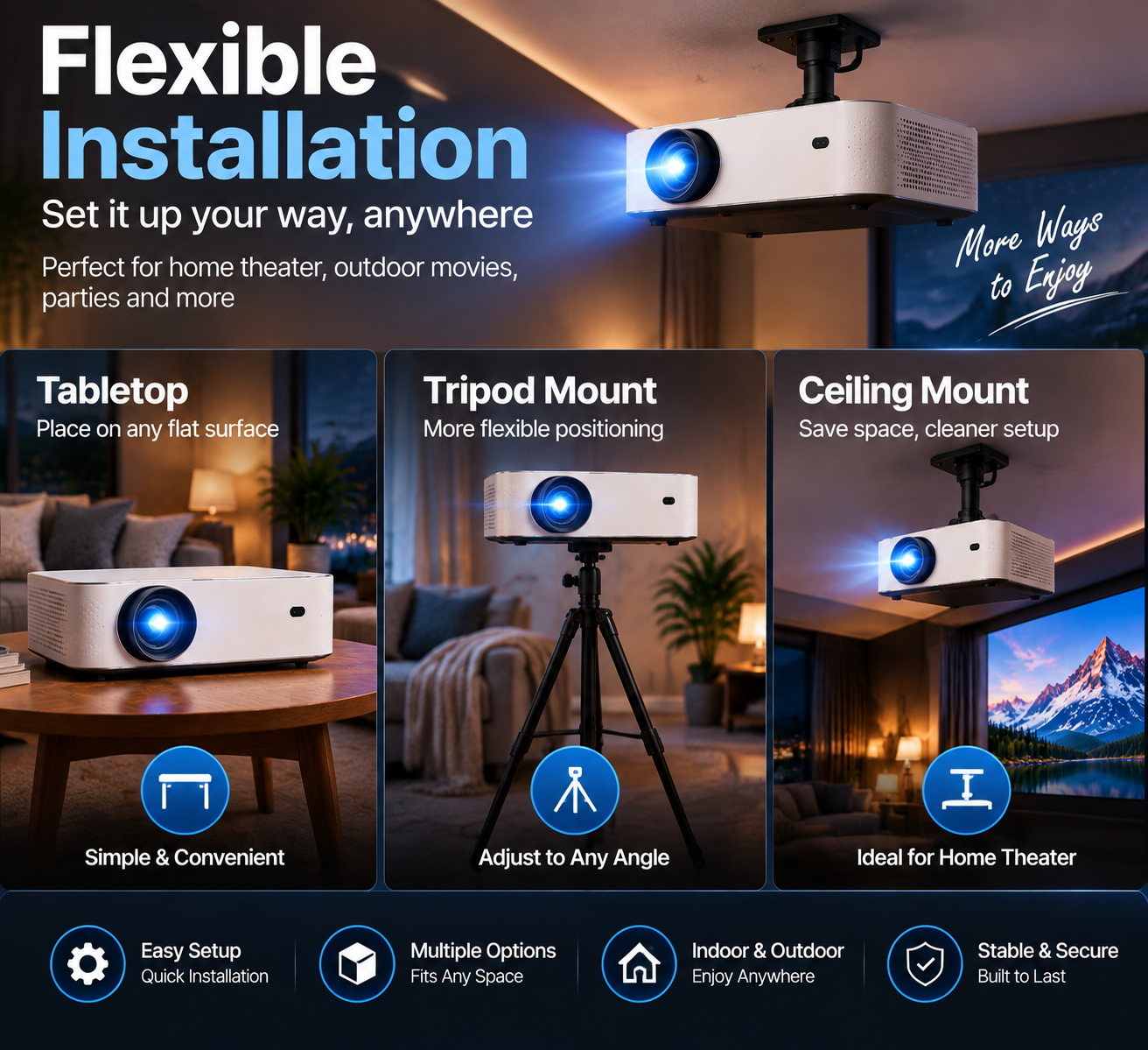Native 1080P Bluetooth Projector - Standard