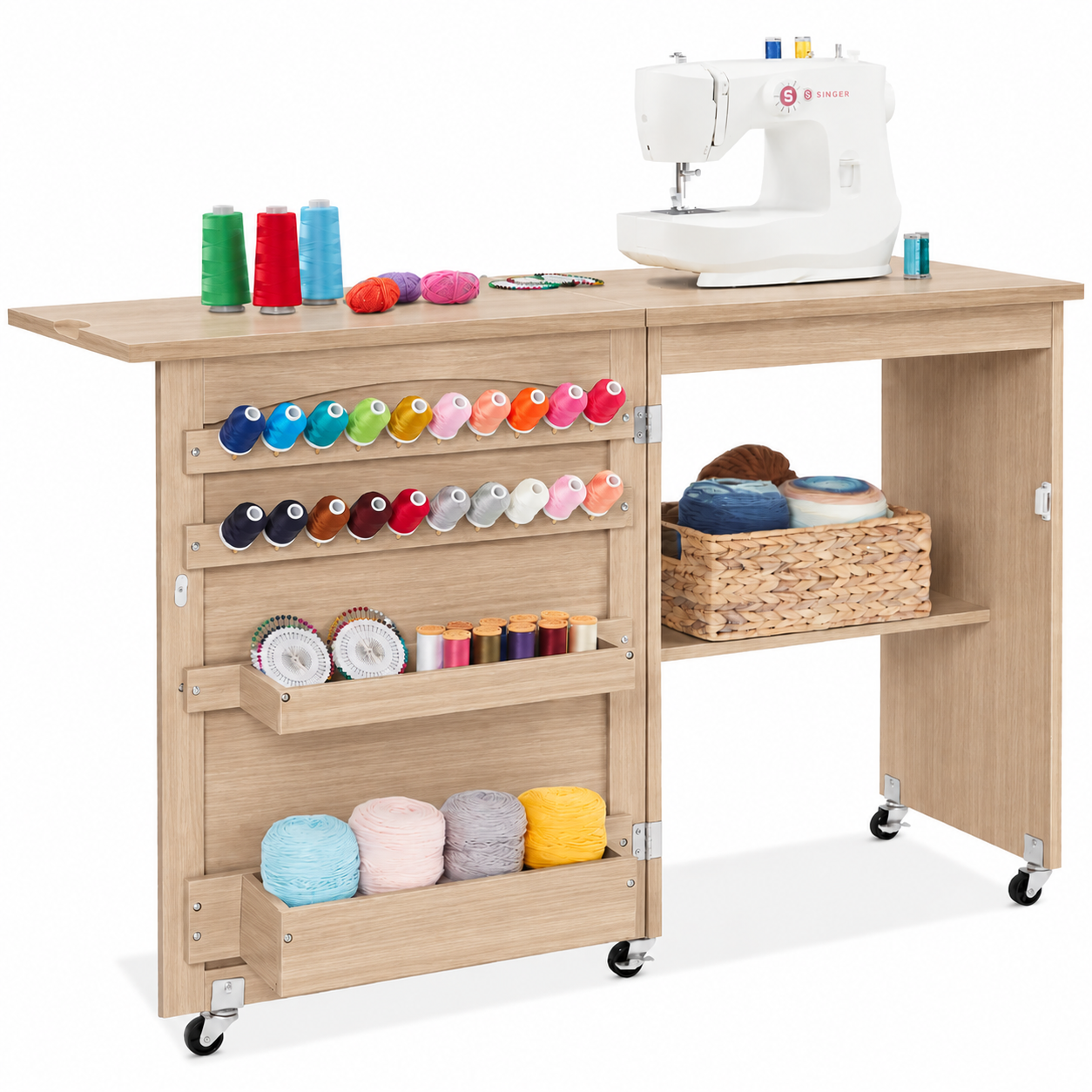 Best Choice Products Sewing Machine Table & Desk with Craft Storage