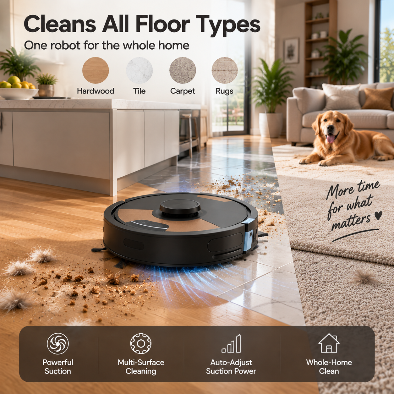 Smart AI Self-Empty Robot Vacuum for Pet Hair
