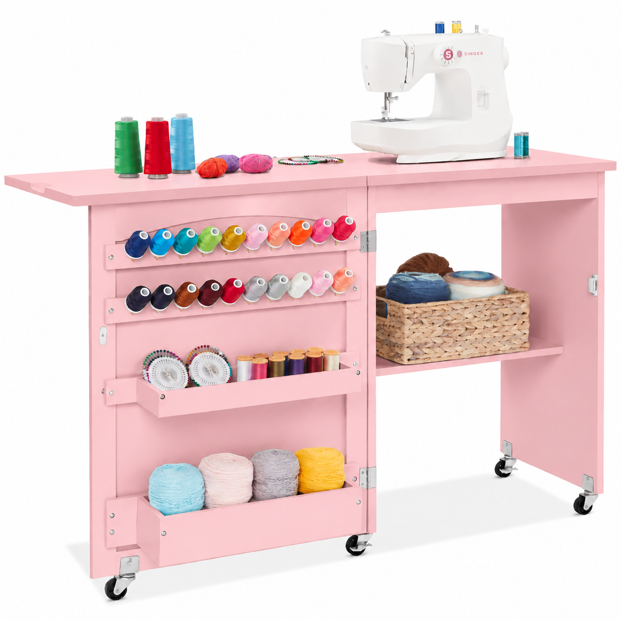 Best Choice Products Sewing Machine Table & Desk with Craft Storage
