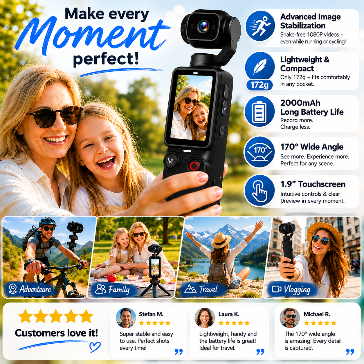 📸✨【Limited Edition - 50% Off】Pocket Camera with Flip-Up Screen - Take Perfect Selfies📱💄 and Share Them Instantly, No Need to Edit Them
