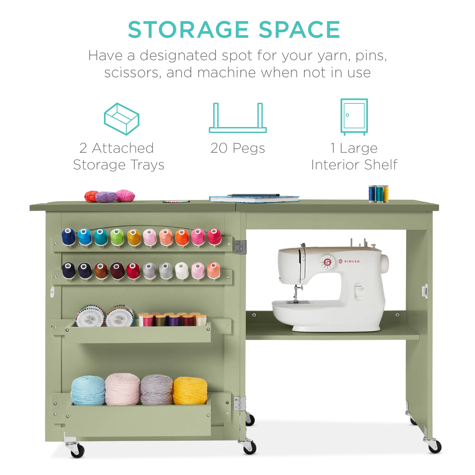 Best Choice Products Sewing Machine Table & Desk with Craft Storage