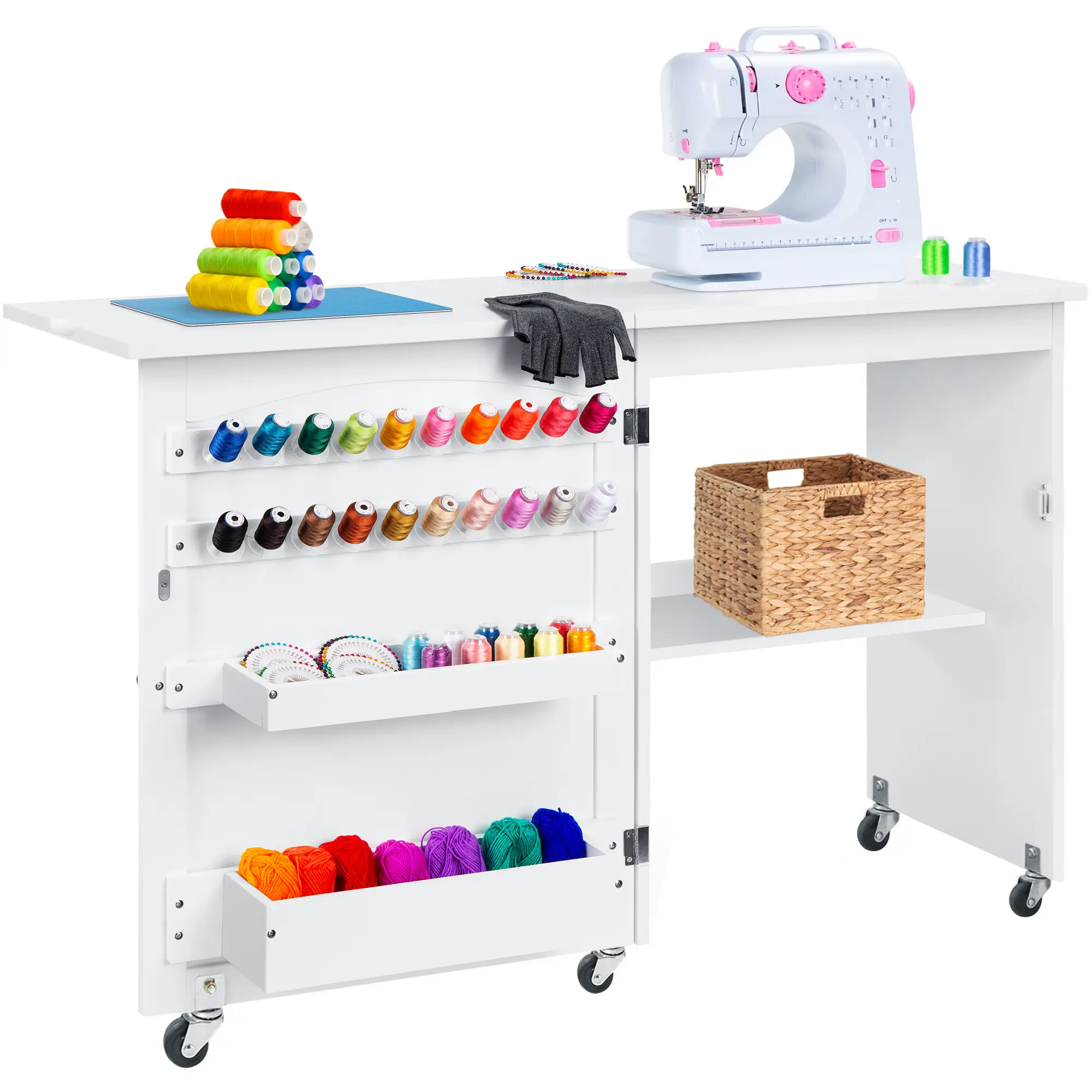 Best Choice Products Sewing Machine Table & Desk with Craft Storage