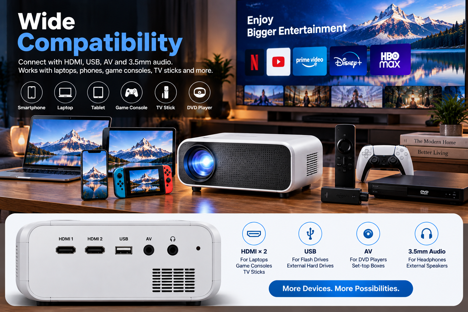 Native 1080P Full HD projection