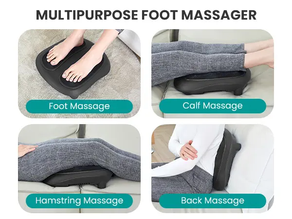 Nekteck Foot Massager with Heat, Shiatsu Heated Electric Kneading Foot Massager Machine for Plantar Fasciitis, Built-in Infrared Heat Function