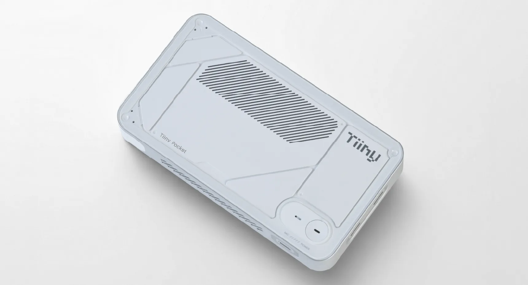 White Tiiny Pocket prototype shown from above