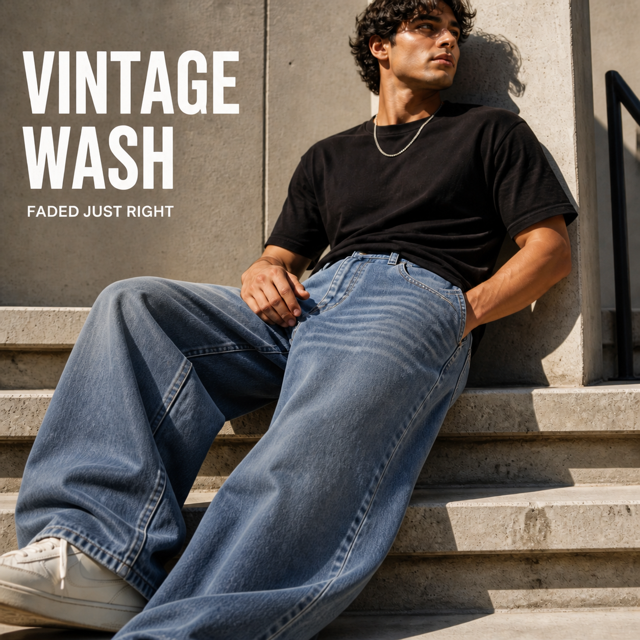 Men's Vintage Wash Wide-Leg Jeans 6-Pack
