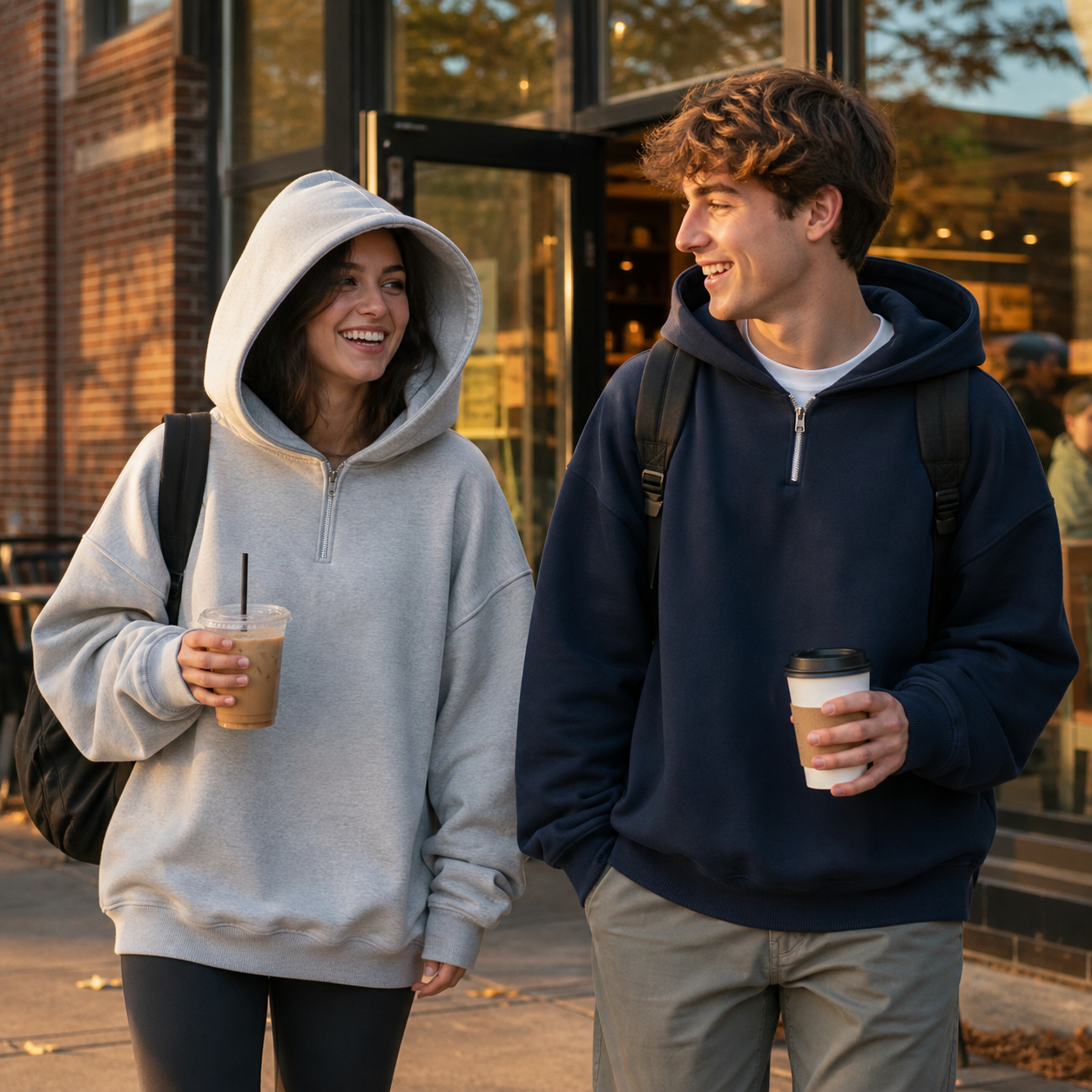 Unisex Solid Half-Zip Hoodies 8-Pack product detail 4