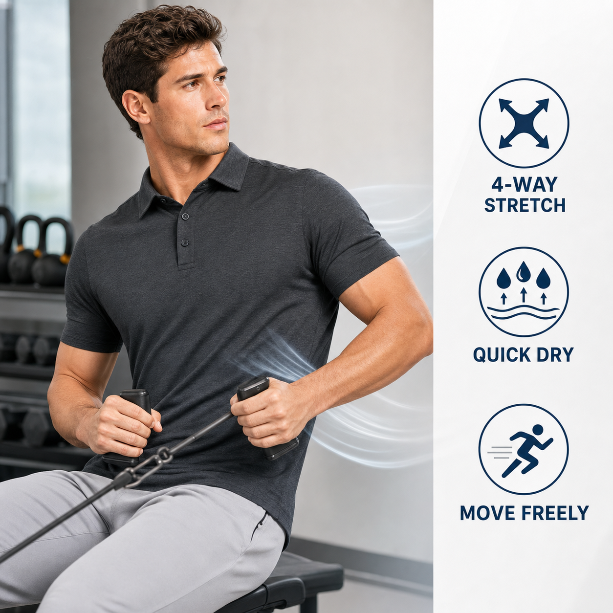 Men's Performance Quick-Dry Polo Shirts Packs - detail 02 performance features