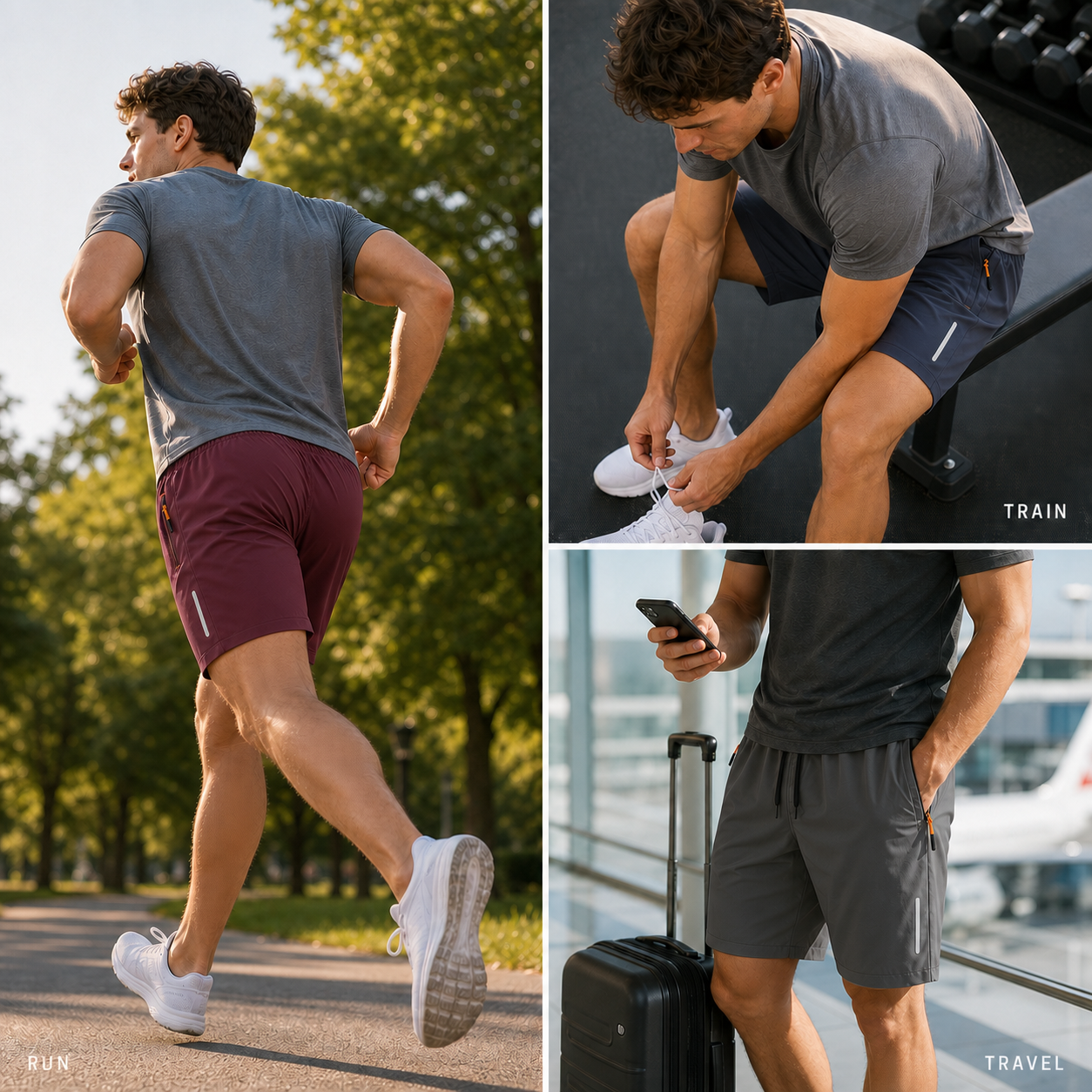 Men's Reflective Zip-Pocket Athletic Shorts Packs - gallery 02 lifestyle rotation