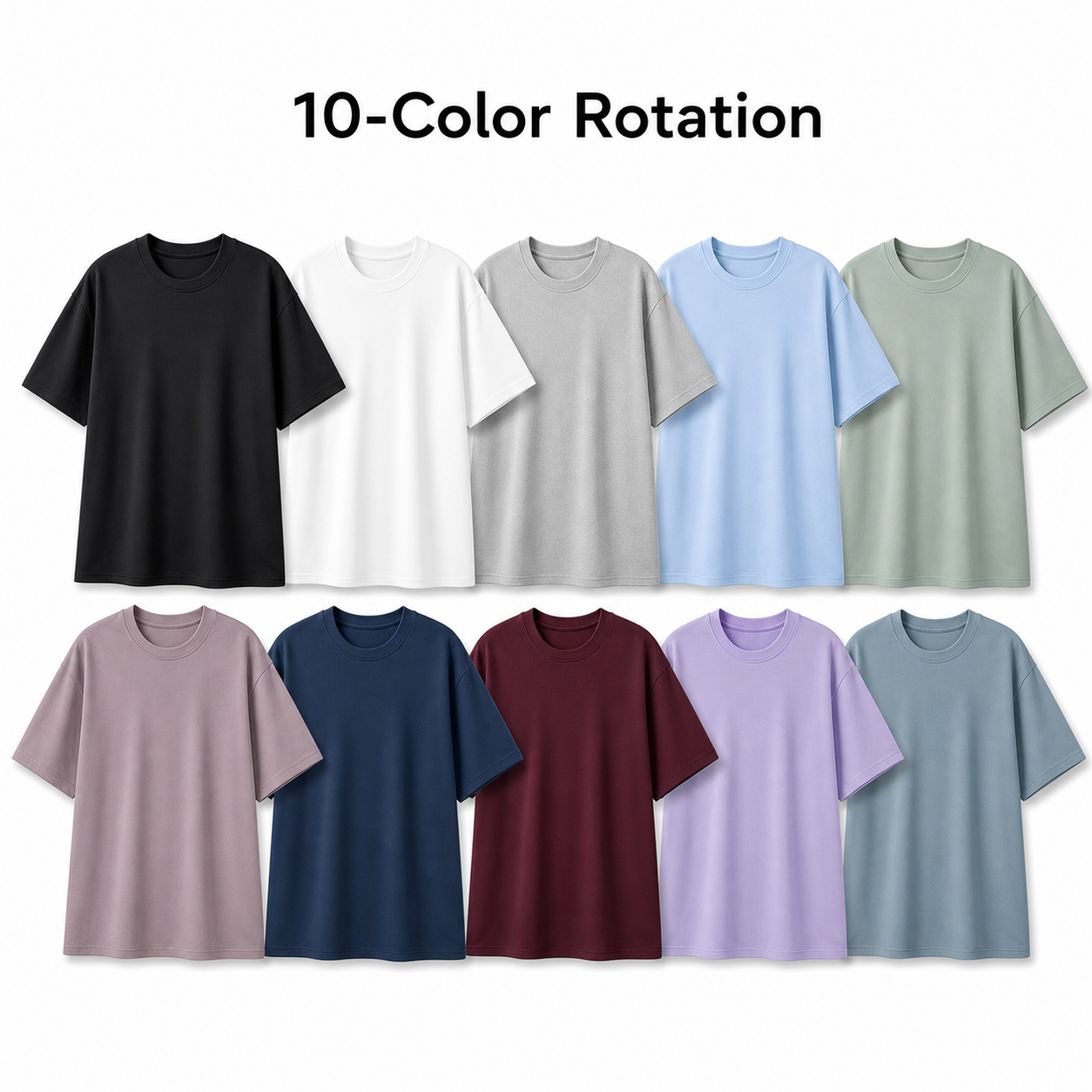Women's Oversized Quick-Dry Workout T-Shirt Packs - ten-color rotation pack value