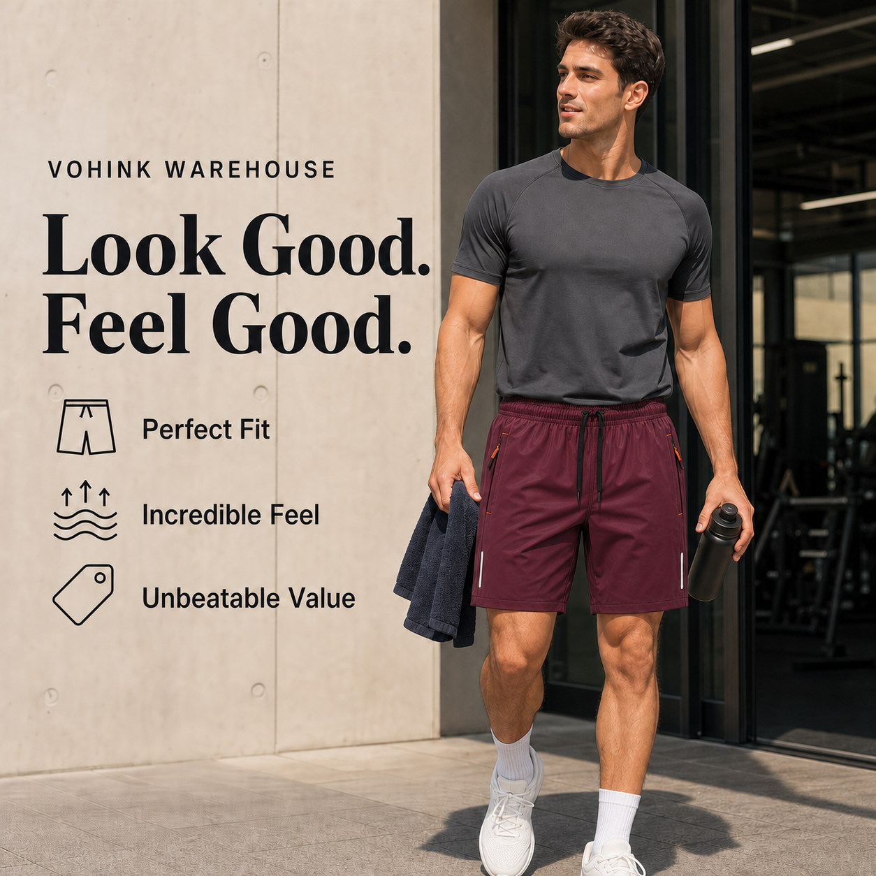 Men's Reflective Zip-Pocket Athletic Shorts Packs product detail 4