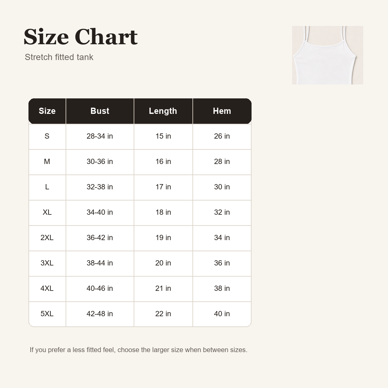 Women's Stretch Cropped Spaghetti Strap Tank 10-Pack - detail 04 size chart