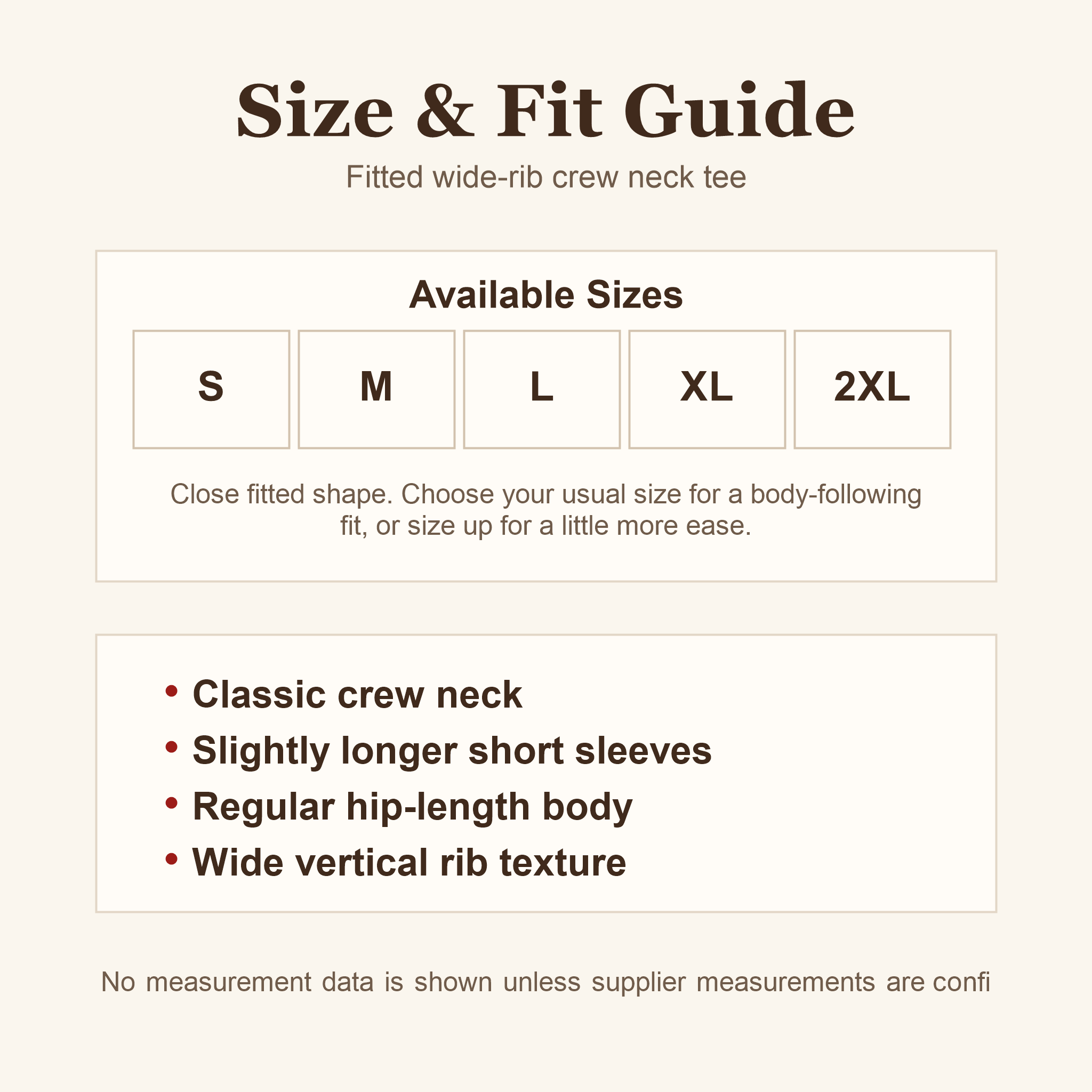 Women's 8-Pack Ribbed Cotton Stretch Crew Neck T-Shirts - size and fit guide from S through 2XL