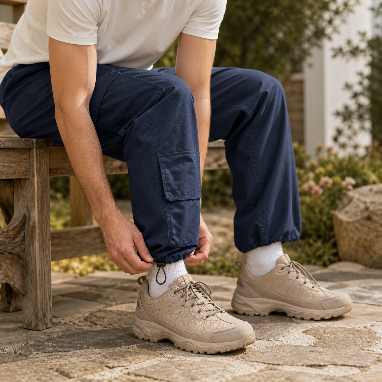 Men's Lightweight Water-Resistant Parachute Cargo Pants 8-Pack - use case weekend