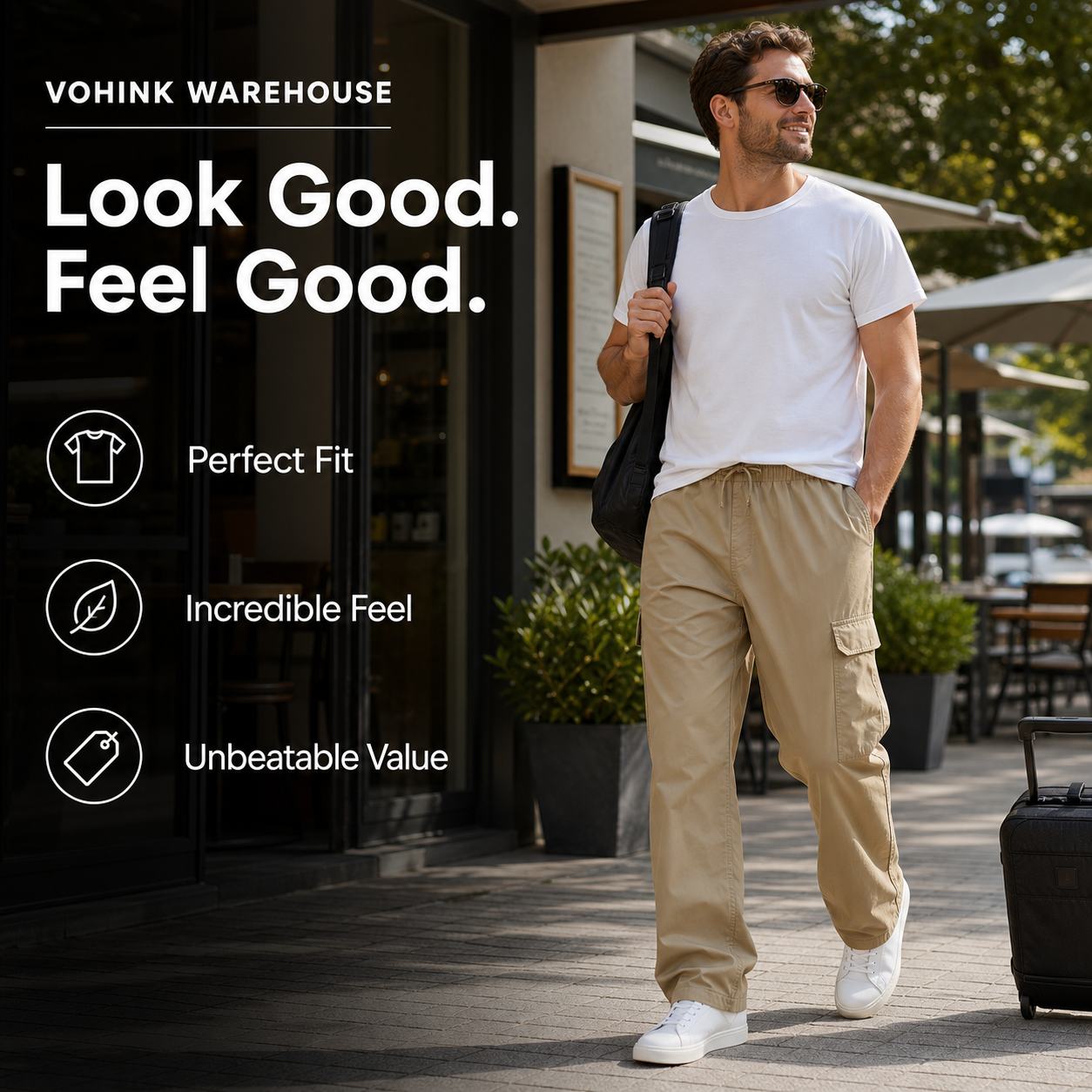 Men's Lightweight Water-Resistant Parachute Cargo Pants 8-Pack detail 1