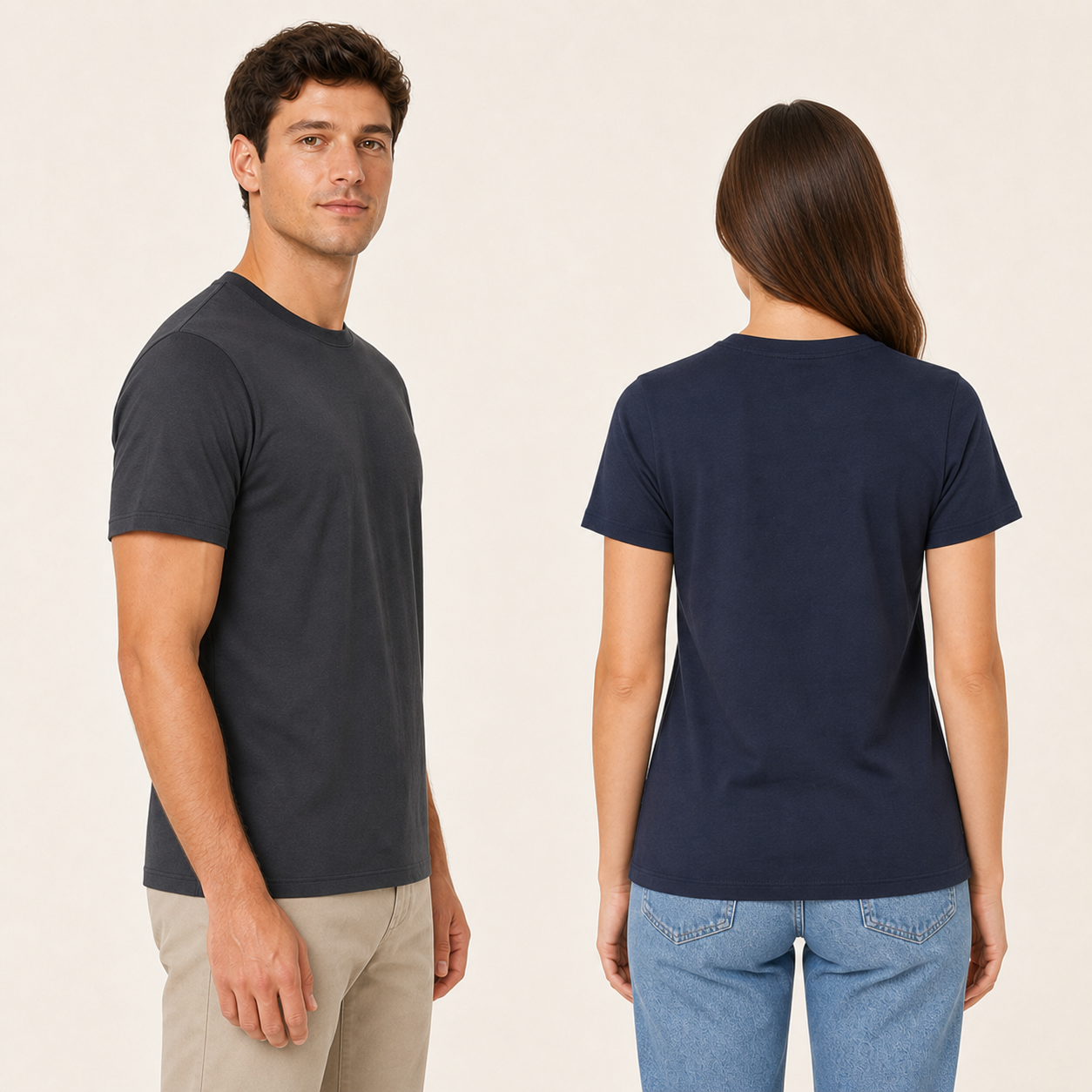 Unisex Everyday Crew Neck T-Shirt Multipacks — gallery 02 side back