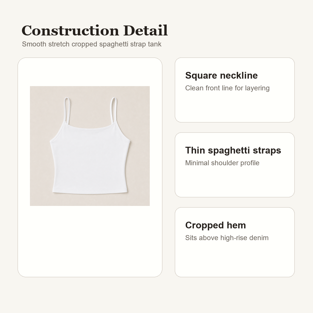 Women's Stretch Cropped Spaghetti Strap Tank 10-Pack - gallery 03 detail