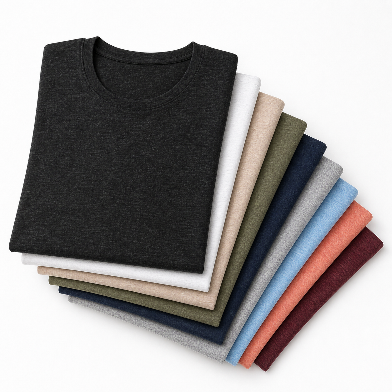Women's Stretchy Crew Neck T-Shirt Packs - Single, 4-Pack, 8-Pack & 12-Pack - gallery 03 folded stack