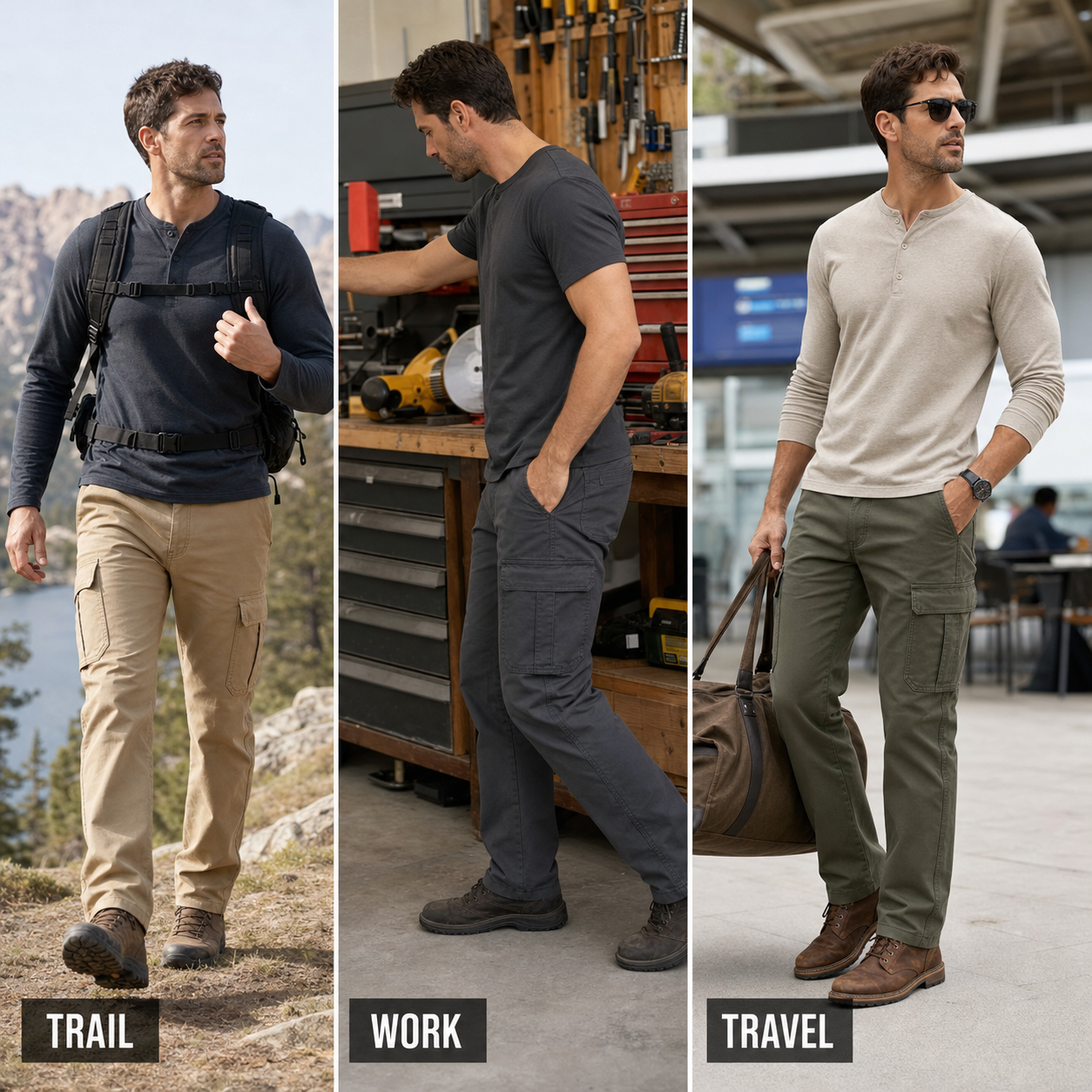 Men's Tactical Utility Cargo Pants Packs - gallery 04 everyday use