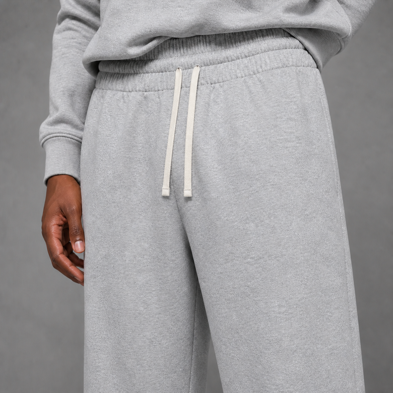 Unisex matching lounge set product and lifestyle image