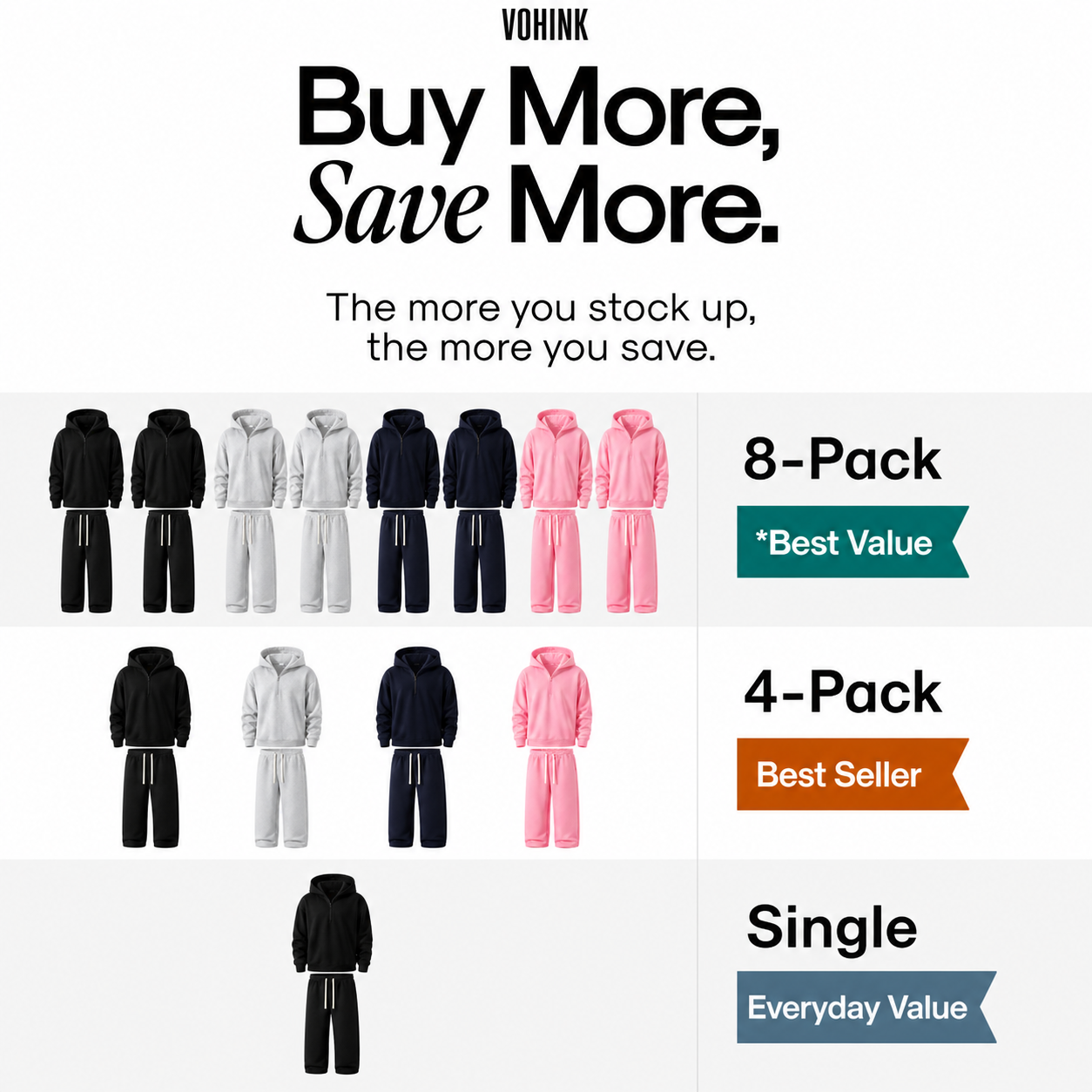 Unisex matching lounge set product and lifestyle image