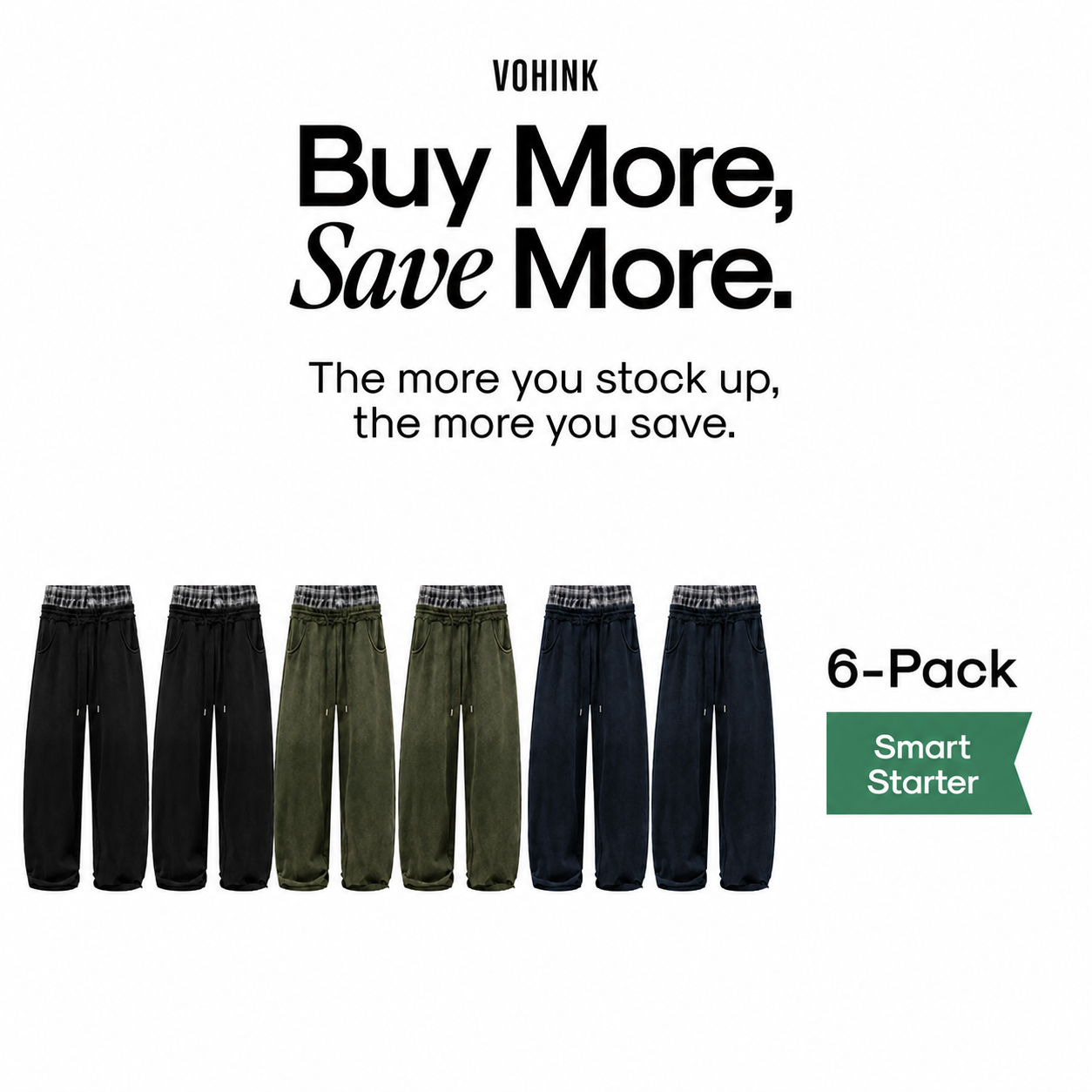 Men's Baggy Sweatpants 6-Pack