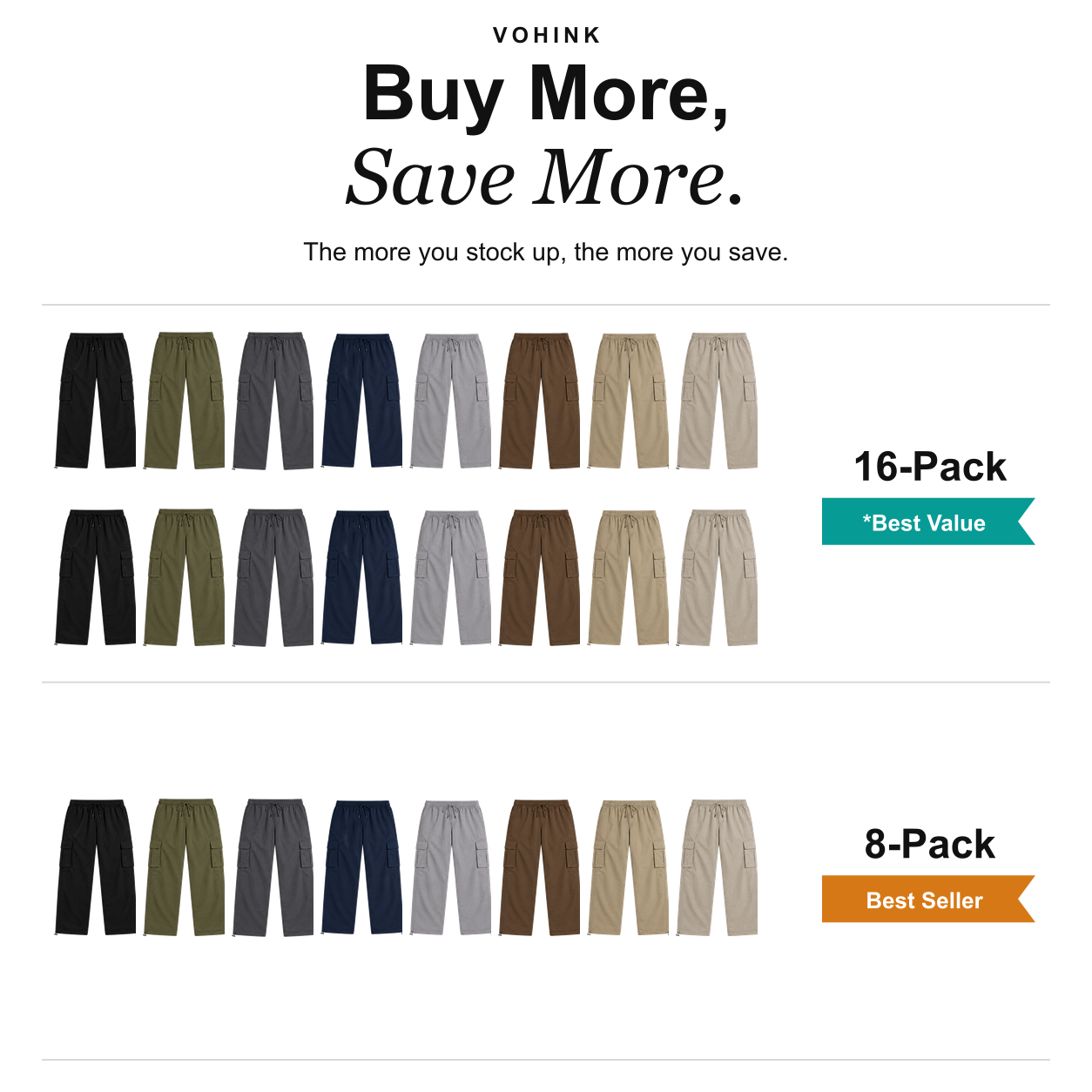 mens-lightweight-water-resistant-parachute-cargo-pants-8-pack — Buy More, Save More.