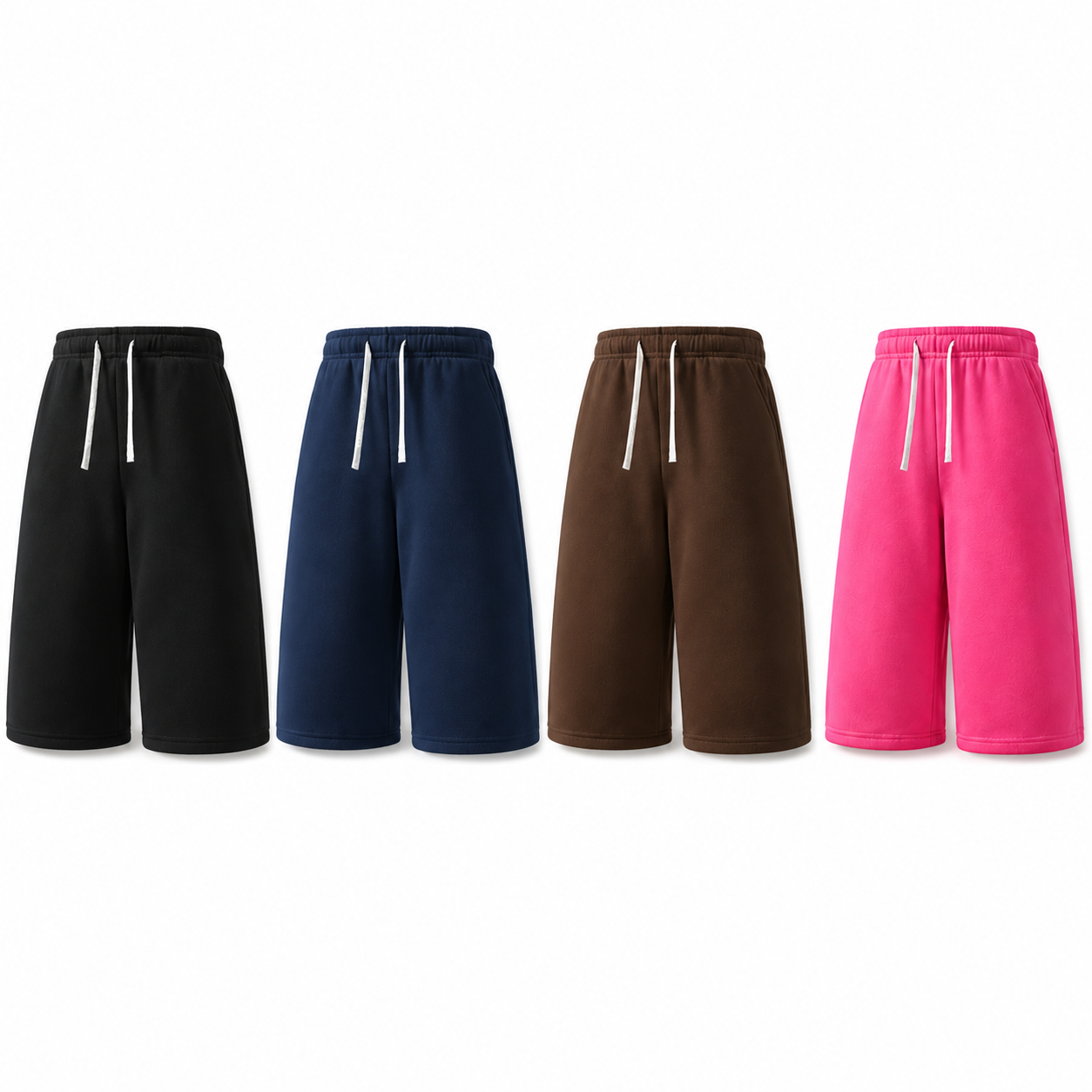 Men's Baggy Capri Sweatshorts Packs - Color Pop 4-Pack, XXS