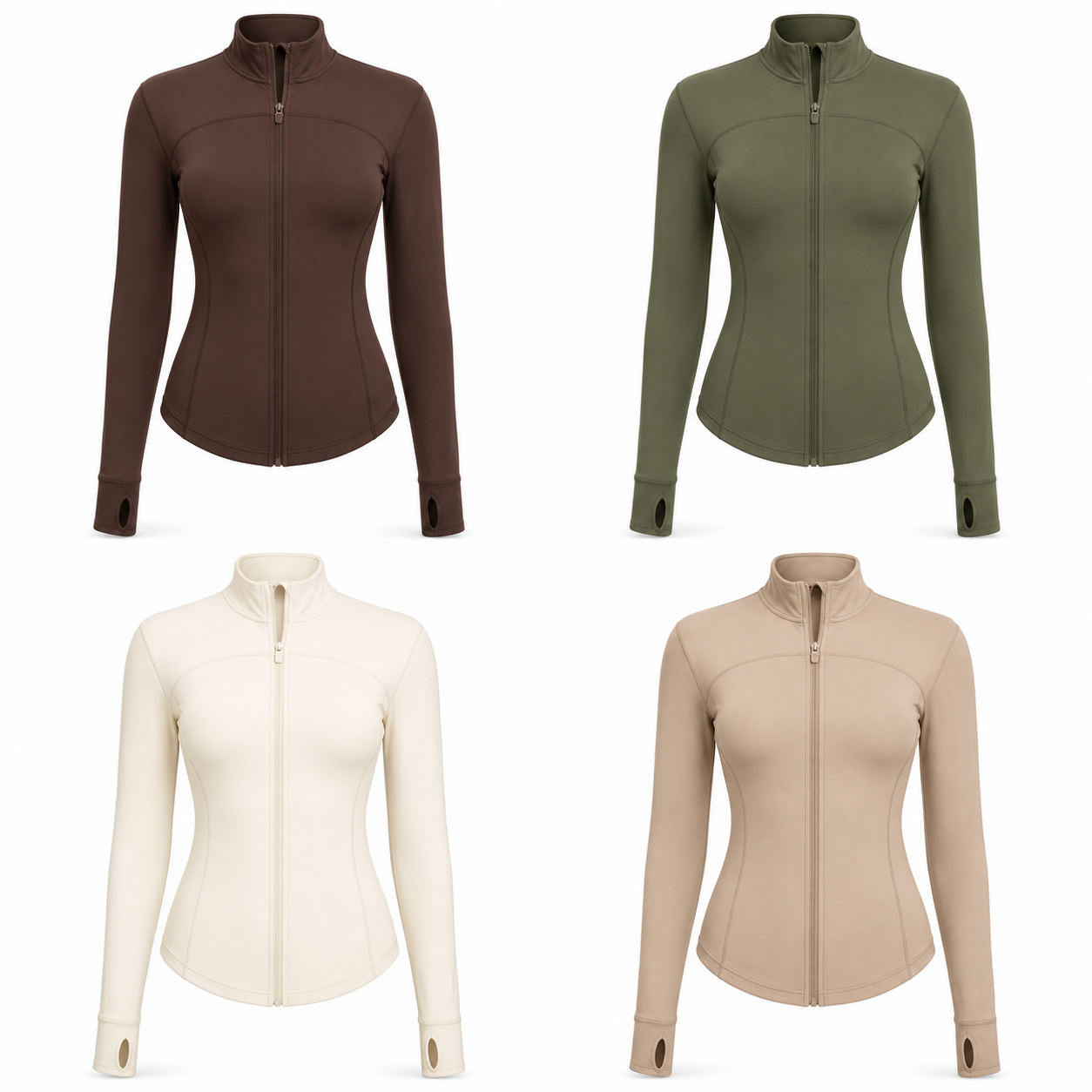 Women's Slim Fit Full Zip Jacket Packs - 4-pack neutral jacket set
