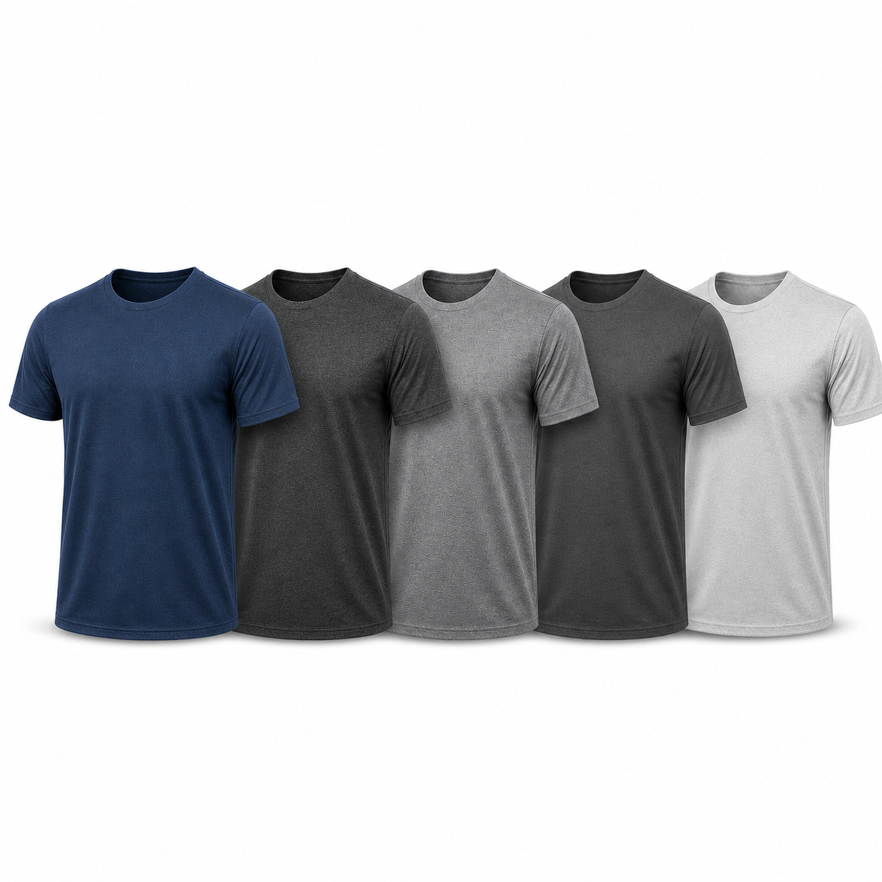 Men's 7-Pack Moisture Wicking Quick Dry Crew Neck T-Shirts - 5-Pack Set