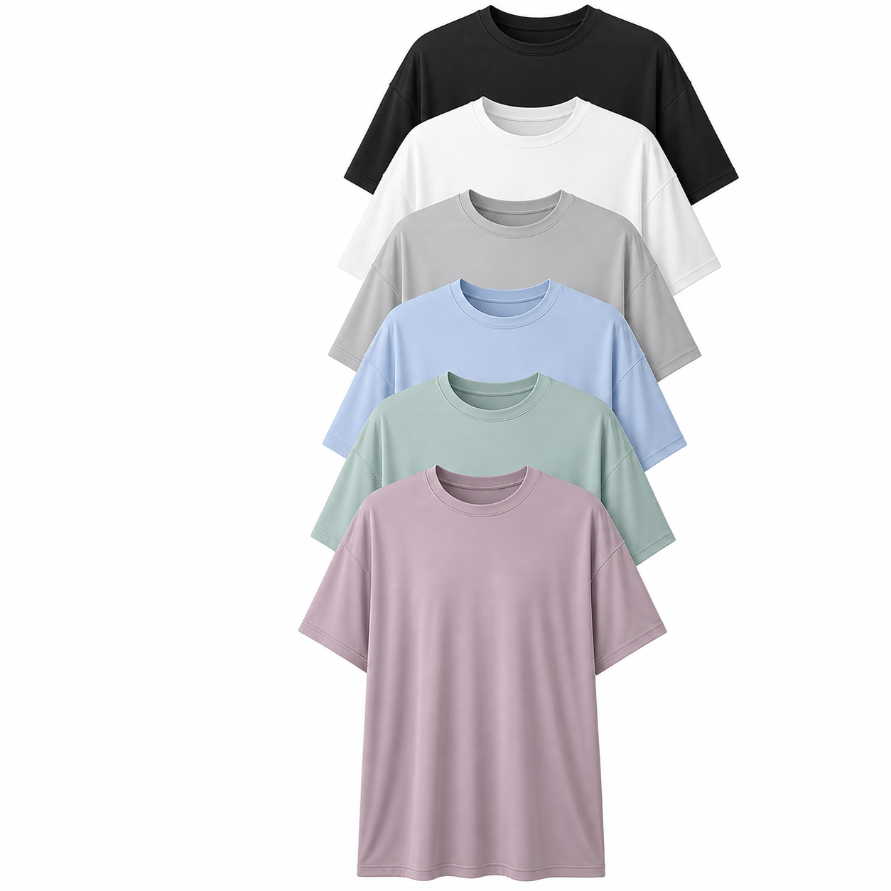 Women's Oversized Quick-Dry Workout T-Shirt Packs - sku 6pack set a