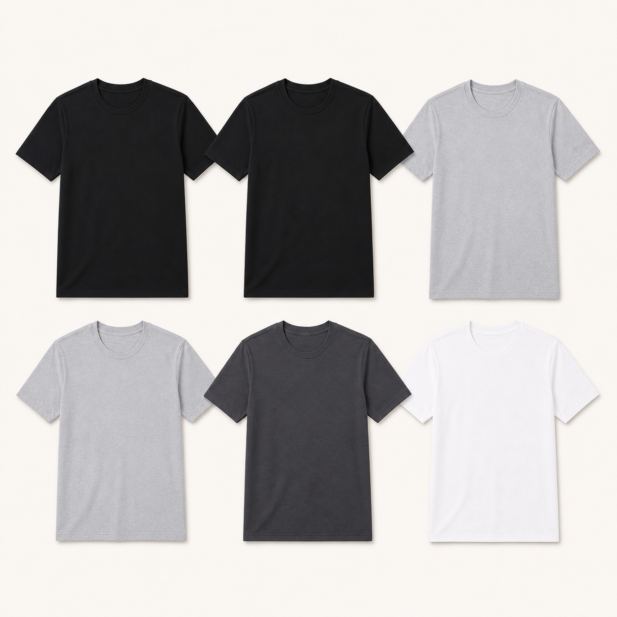 Unisex Everyday Crew Neck T-Shirt Multipacks — sku 6pack set a
