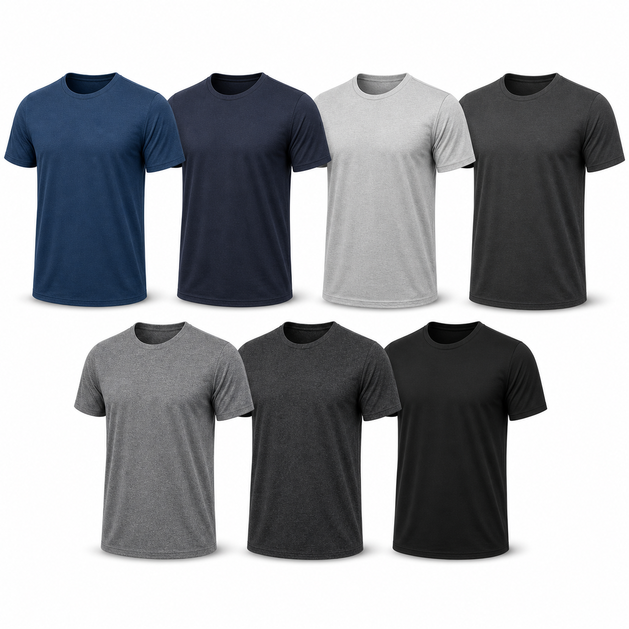Men's 7-Pack Moisture Wicking Quick Dry Crew Neck T-Shirts - sku