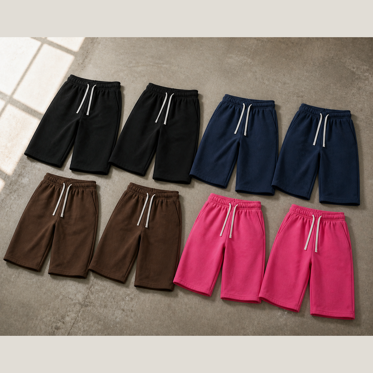 Men's Baggy Capri Sweatshorts Packs - Color Pop 8-Pack