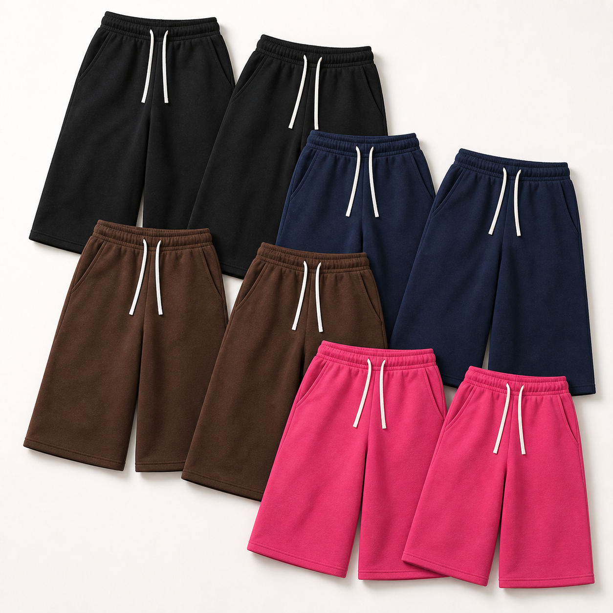 Men's Baggy Capri Sweatshorts Packs - Color Pop 8-Pack, XXXXL