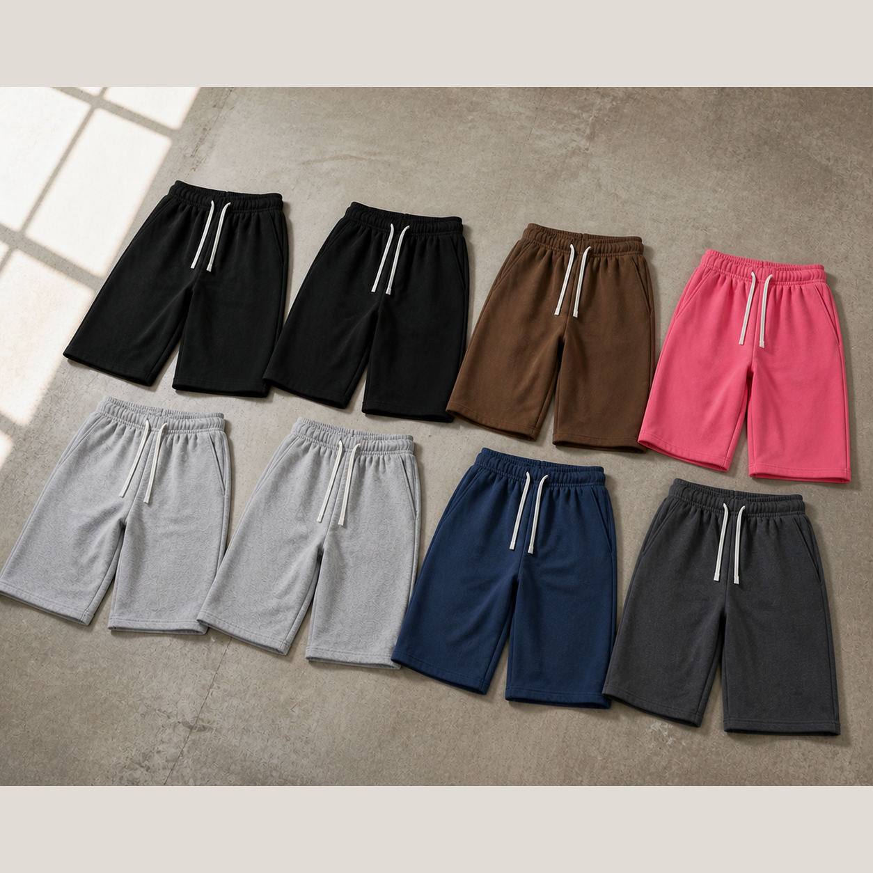 Men's Baggy Capri Sweatshorts Packs - 8-Pack Mixed Set