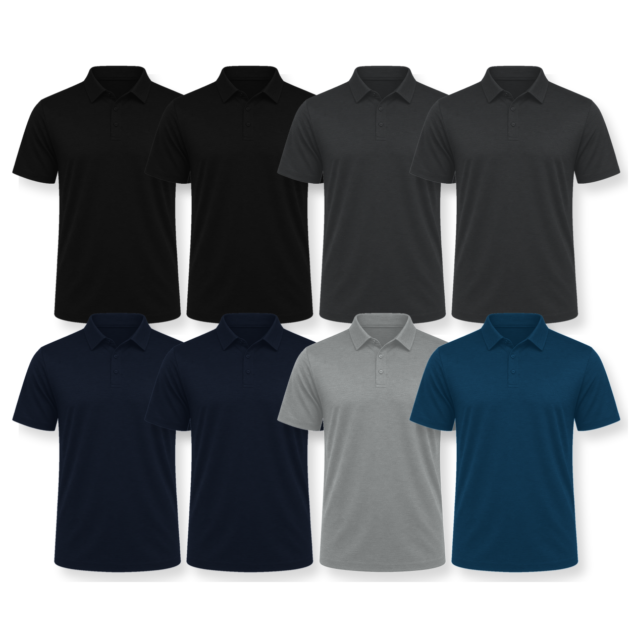 Men's Performance Quick-Dry Polo Shirts Packs - sku 8pack performance set