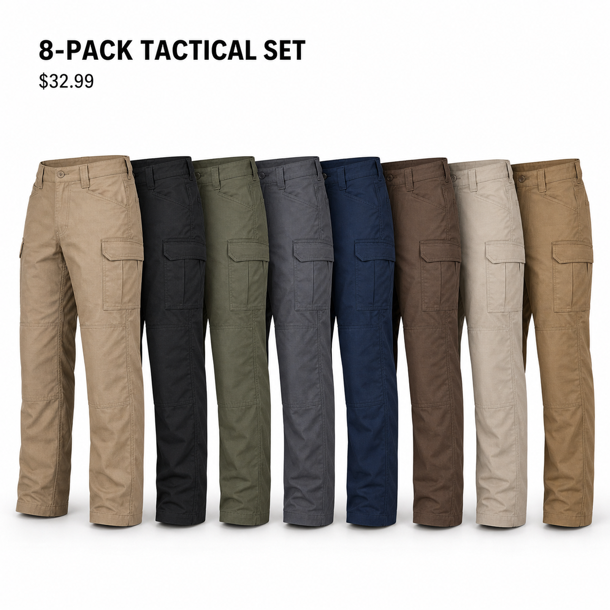 Men's Tactical Utility Cargo Pants Packs - sku 8pack tactical set