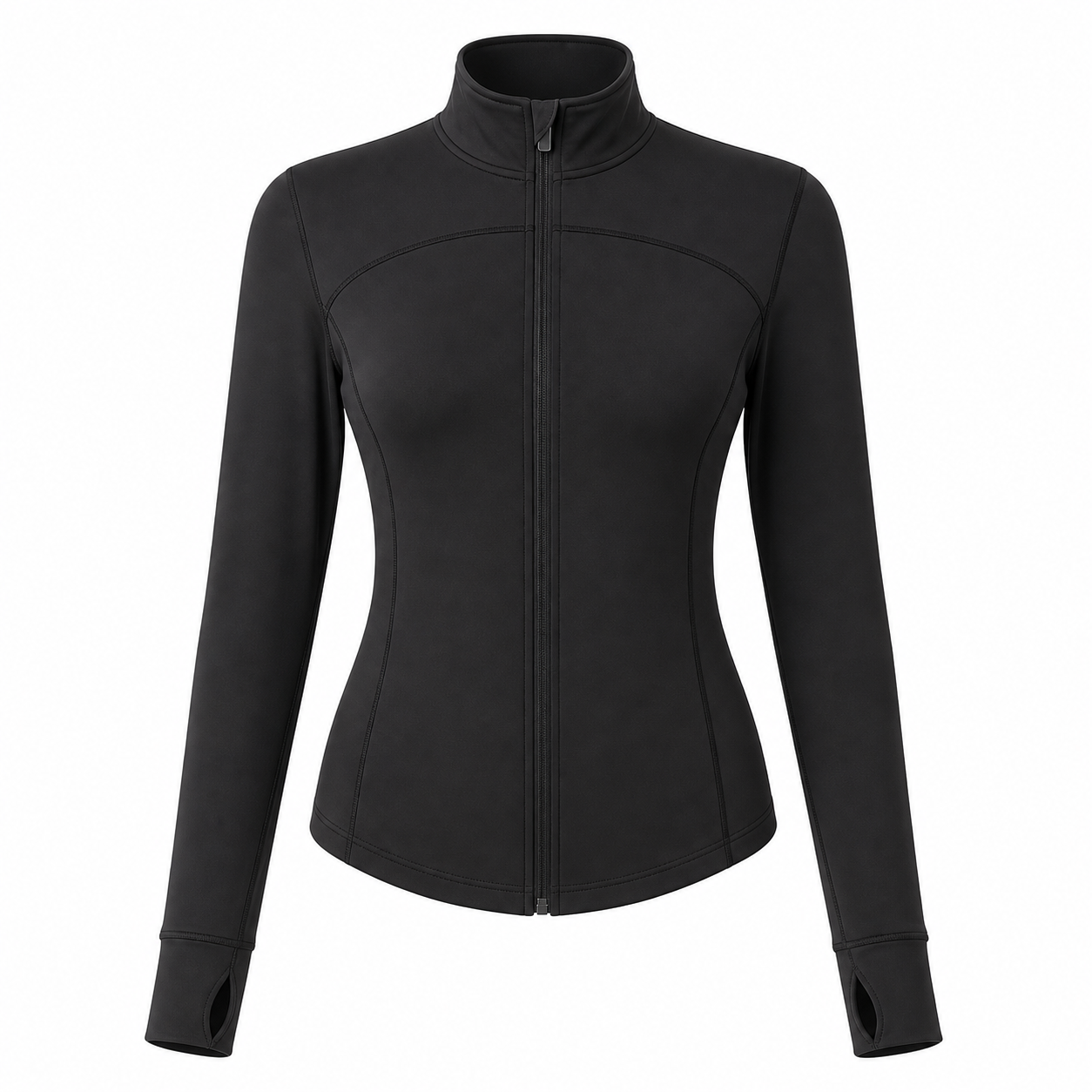 Women's Slim Fit Full Zip Jacket Packs - black full zip jacket